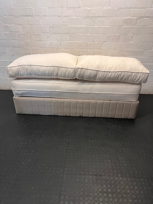 Upholstered Armless Day Bed with Back Cushions – condition detail