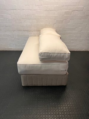 Upholstered Armless Day Bed with Back Cushions – side view