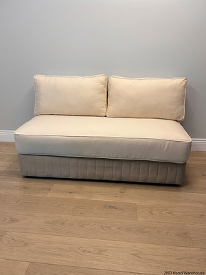Upholstered Armless Day Bed with Back Cushions – styled product image