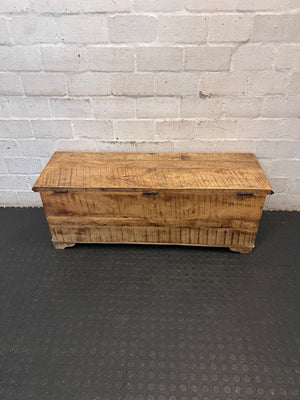 Rustic Textured Wooden Kist with Metal Hardware – back view
