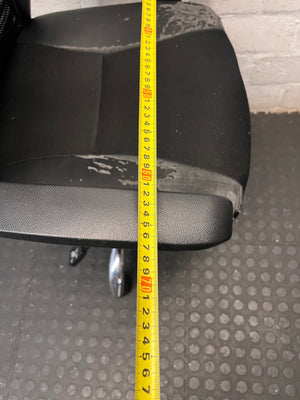 Black High-Back Office Chair with Mesh and Chrome Base — Damaged Upholstery – width measurement