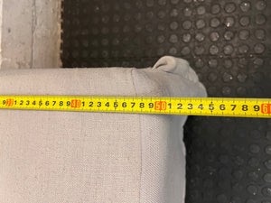 Grey High-Back Upholstered Dining Chair with Skirt – width measurement