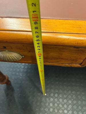 Vintage Hardwood Office Desk with Vinyl Inlay – height measurement