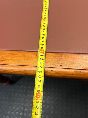 Vintage Hardwood Office Desk with Vinyl Inlay – width measurement