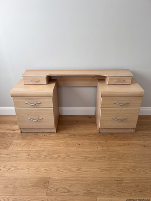 Light Brown Wooden Dressing Table with 6 Drawers – styled product image