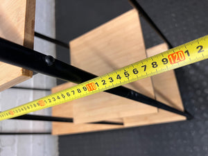 Black Metal Clothing Rack with Wooden Shelves – width measurement
