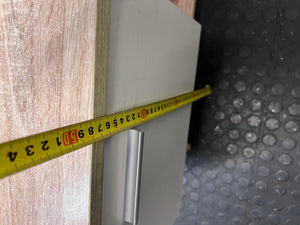 Oak and Grey Two-Tone TV Unit with Tapered Legs – height measurement