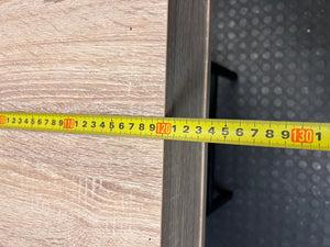 Modern Oak Finish Office Desk with Black Drawers – width measurement