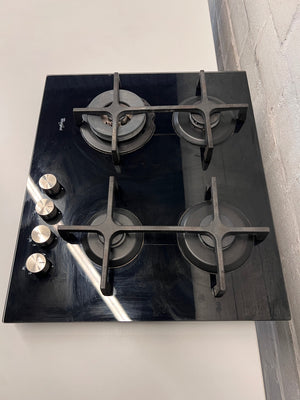 Whirlpool Black Glass 4-Burner Gas Hob – side view