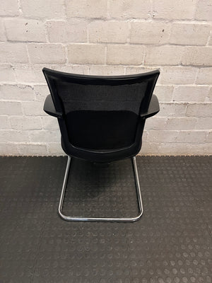 Black Mesh Office Chair with Chrome Cantilever Base – condition detail