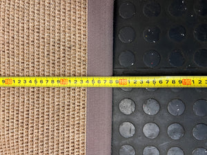 Woven Brown Square Area Rug with Fabric Border – width measurement