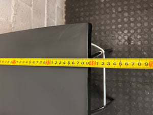 Modern Black Bar Stool with Chrome Legs – width measurement