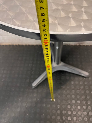 Round Silver Metallic Bistro Table with Star Base – height measurement