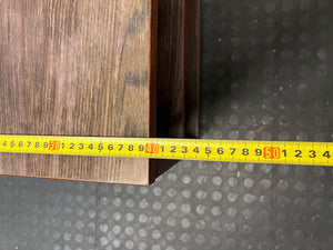 Dark Wood Finish Open Shelf Bedside Table – depth measurement
