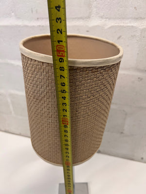 Modern Chrome Table Lamp with Woven Shade – height measurement