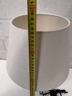 Modern Tripod Table Lamp with Cream Fabric Shade – depth measurement
