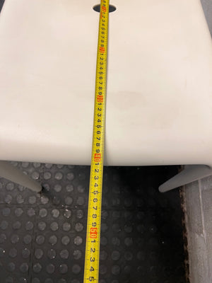 Modern Slatted Back Plastic Outdoor Chair – depth measurement