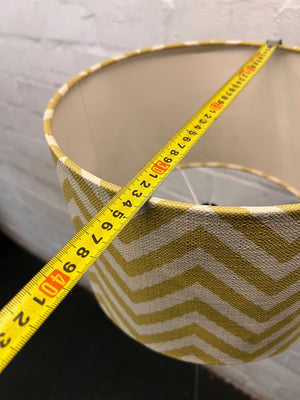 Modern Floor Lamp with Yellow Chevron Shade – width measurement