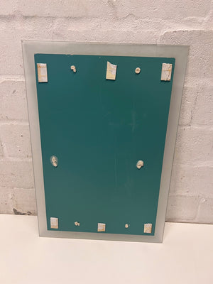 Rectangular Mirror with Frosted Glass Border – back view