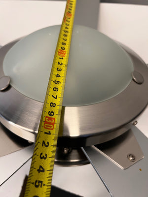 Silver 4-Blade Ceiling Fan with Integrated Light – height measurement