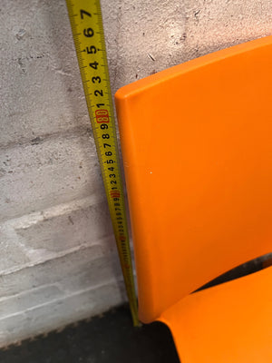 Modern Vibrant Orange Moulded Plastic Chair – height measurement