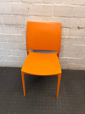 Modern Vibrant Orange Moulded Plastic Chair – main front view