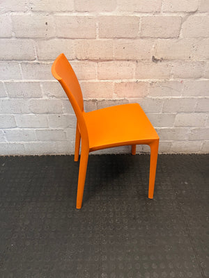 Modern Vibrant Orange Moulded Plastic Chair – top view