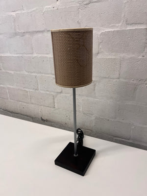 Modern Table Lamp with Woven Texture Shade – back view