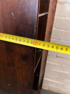 Tall Wooden Display Unit with Glass Shelves – width measurement