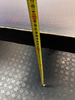 Large Dark Wood Minimalist Bench – height measurement