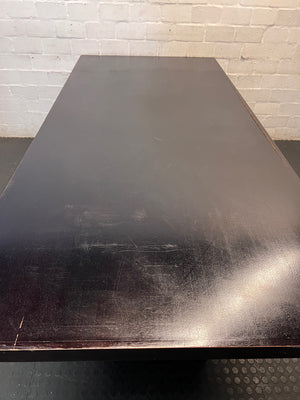 Large Dark Brown 8-Seater Dining Table – back view