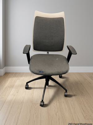 Grey and White Mid-Back Office Chair – styled product image