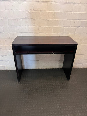 Dark Brown Minimalist Console Table with Open Shelf – main front view