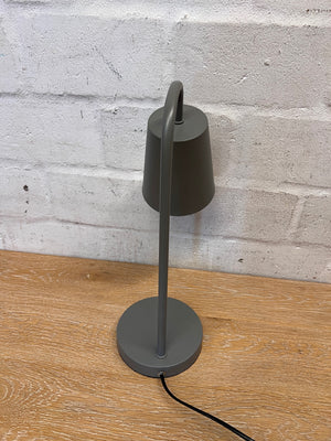 Modern Matte Grey Table Lamp with Handle – back view