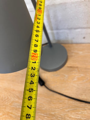 Modern Matte Grey Table Lamp with Handle – depth measurement