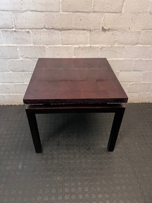 Modern Square Side Table with Dark Wood Finish Top – condition detail