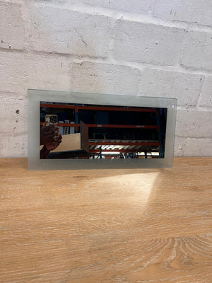 Rectangular Wall Mirror with Frosted Glass Border – side view