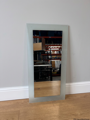 Rectangular Wall Mirror with Frosted Glass Border – styled product image