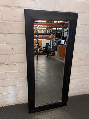 Large Full-Length Dark Framed Timber Wall Mirror – main front view