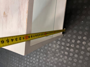 White Washed Bedside Table with Glass Shelf – height measurement