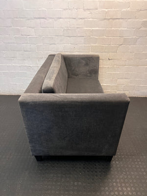 Grey Velvet-Style 2 Seater Couch – back view