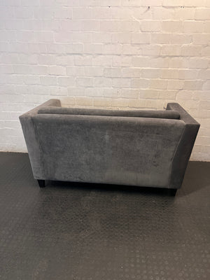 Grey Velvet-Style 2 Seater Couch – condition detail
