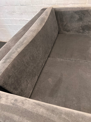 Grey Velvet-Style 2 Seater Couch – top view