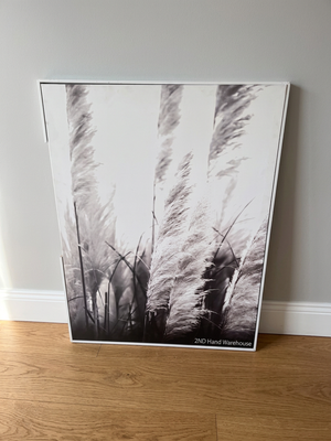 Large Monochrome Pampas Grass Framed Wall Art – styled product image