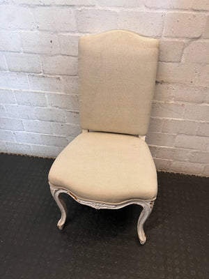 Upholstered French-Style Dining Chair with Cabriole Legs – main front view