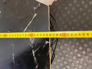Hexagonal Side Table with Black Wireframe Base – depth measurement