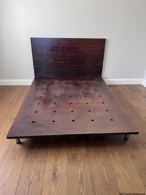 Mahogany-Finish Queen Platform Bed Frame – styled product image