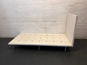 Minimalist Single Bed Frame with Integrated Headboard – side view