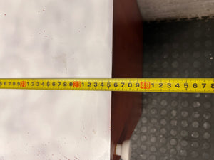 Brown Wooden Bedside Pedestal with White Top – depth measurement