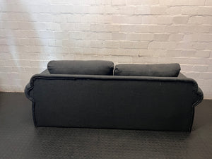 Grey Upholstered 2 Seater Couch with Rolled Arms — Structural Damage – condition detail